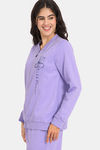 Rosaline Cozy Fits Knit Poly Loungewear Top - Violet Tulip — thumbnail 2